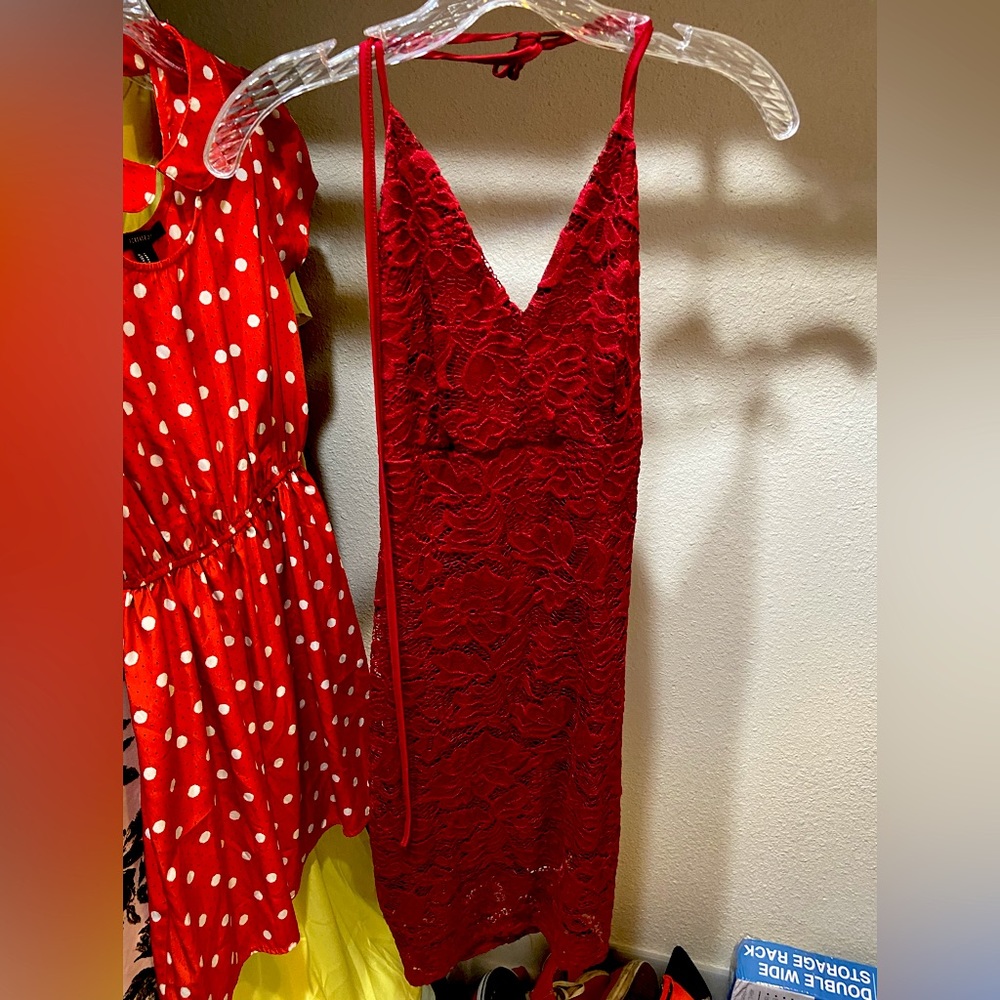 Backless Maroon Dress